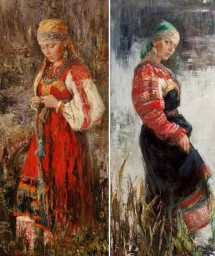 Русские красавицы в живописи Анны Виноградовой. Картина 5