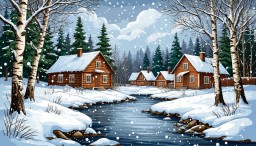 Деревенька ранним утром...