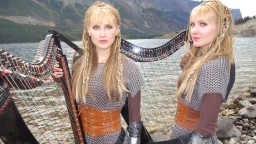 VIKINGS Theme (If I Had A Heart) Harp Twins - Camille and Kennerly