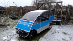 Веломобиль для деревни, выпал первый снег. A velomobile for the village, the first snow has fallen.